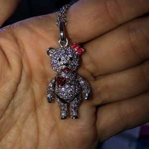 Swarovski crystal bear necklace